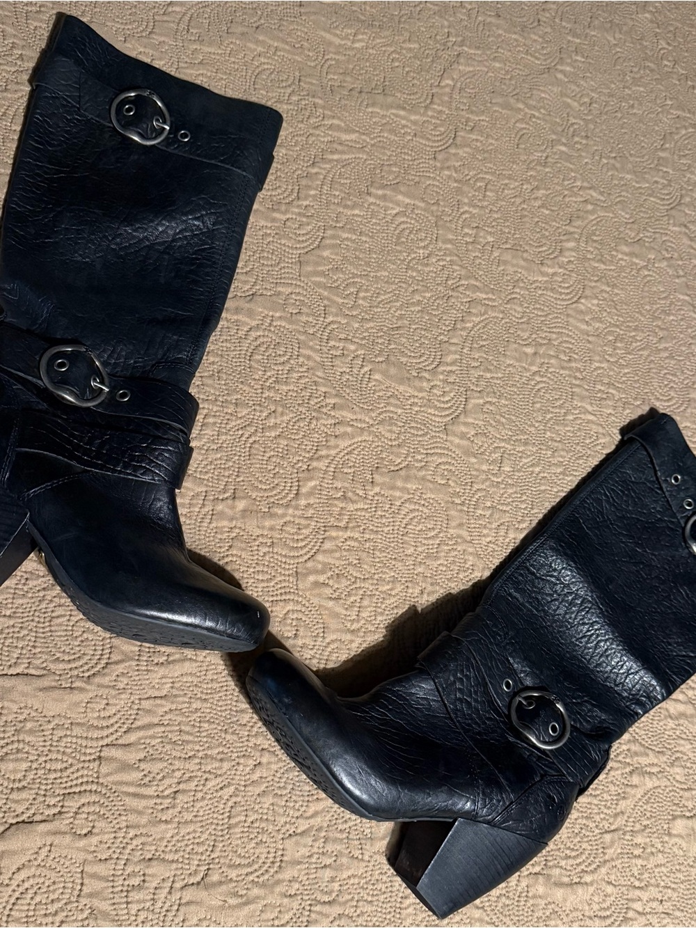 Lucky Brand 'Candice' Black Leather Tall Boots - Women's Size 7 $65 OBO